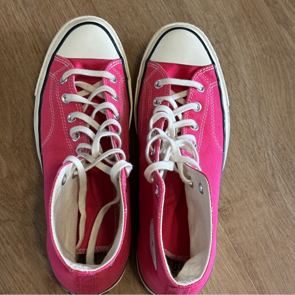 Converse Chuck Taylor High Top Hot Pink Canvas Sneakers Size 12 Barbiecore - Picture 4 of 13